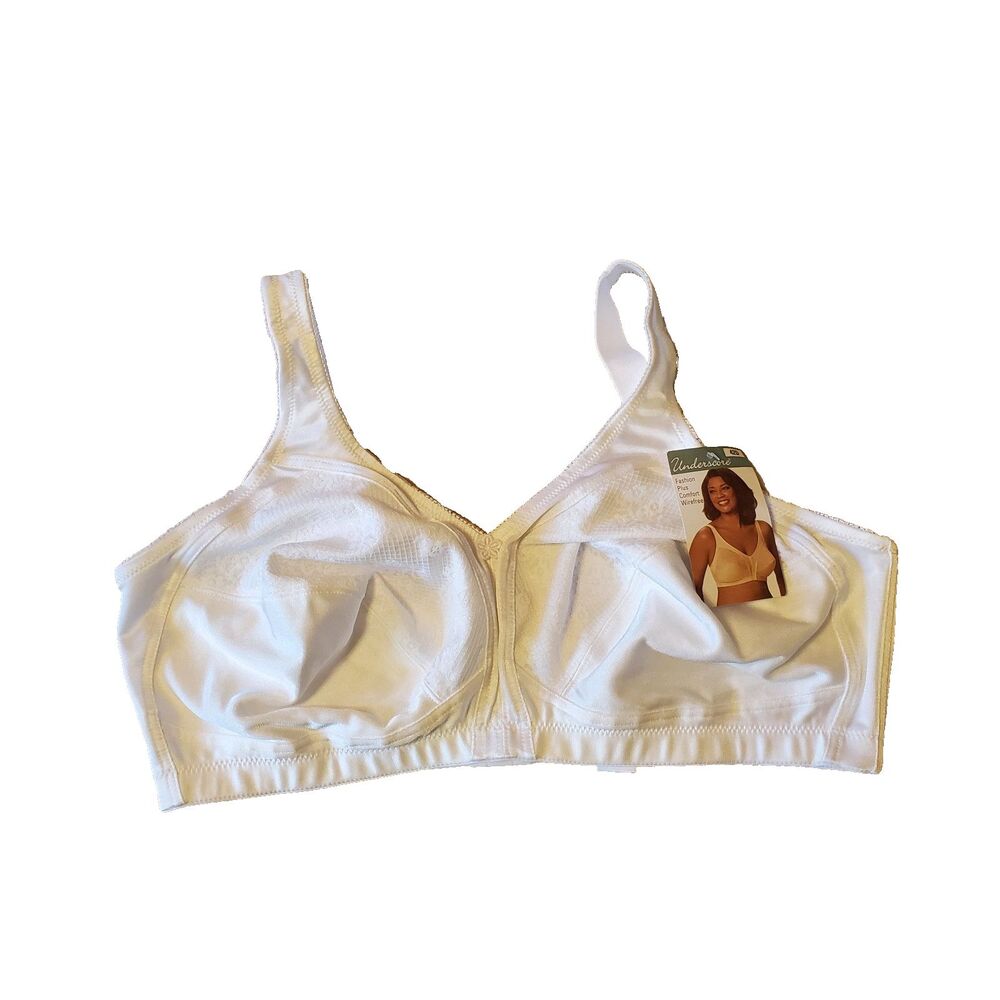Underscore Women's White Wirefree Bra 42D Comfort NEW WITH TAG